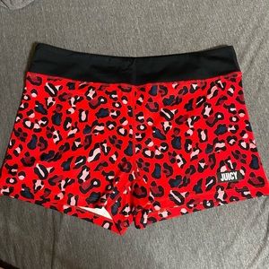 Brand New Juicy Couture Black Label Leopard Print Athletic Shorts Size Large